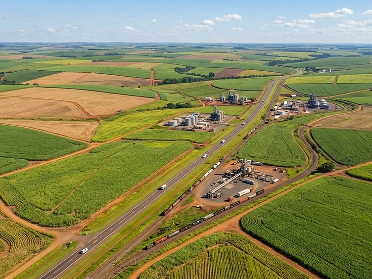 Sustainable feedstock materials beside processing equipment