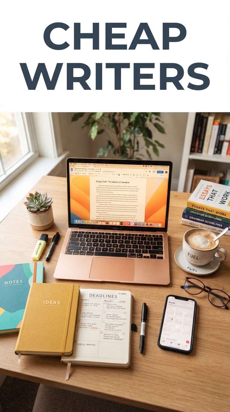 Cheap Writers — Pinterest pin for affordable essay writing services