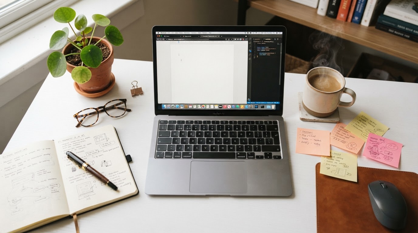 Mejores sitios de redacción online — espacio de trabajo estudiantil con portátil