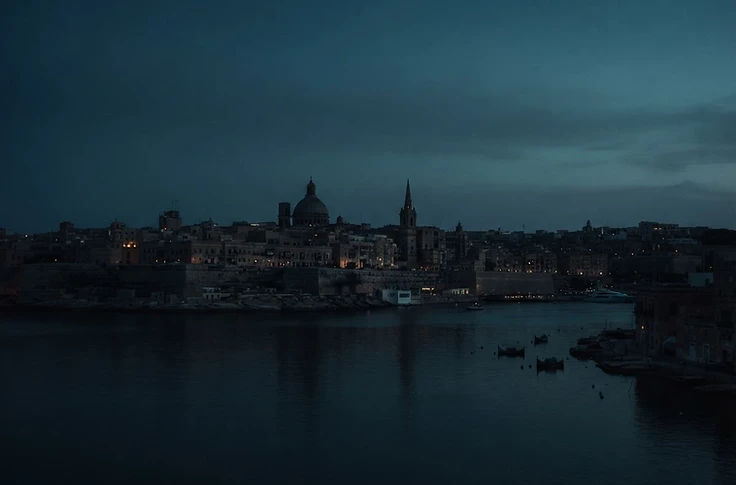 Valletta skyline at blue hour