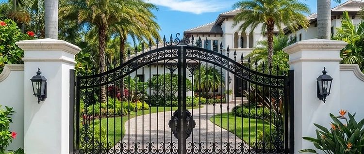 Salt-air-rated gate after installation