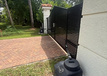 Modern Privacy Slide Gate — electric gate installation in Central Florida