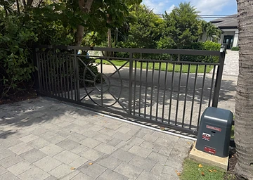 Ship's Wheel Slide Gate — electric gate installation in Central Florida