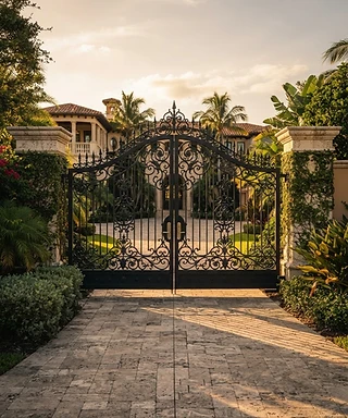 Estate Series swing gate — custom electric gate system for Central Florida properties