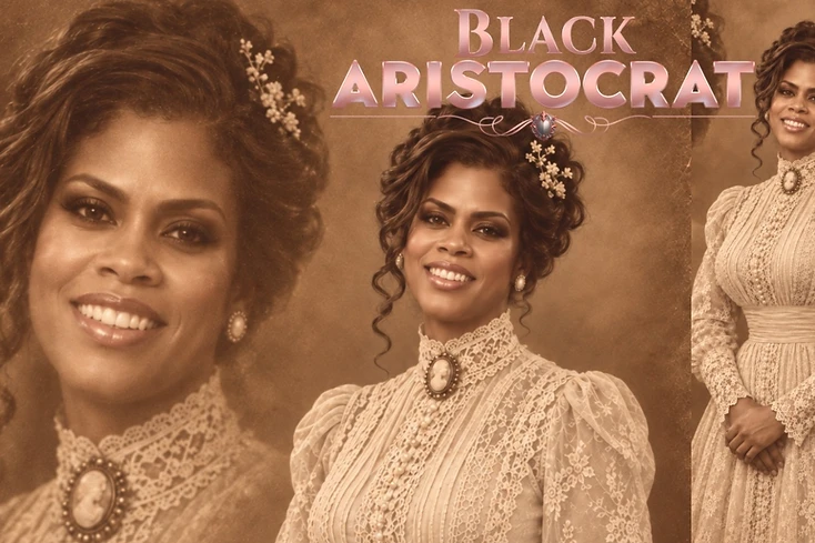 Vintage-style portrait of a woman in Victorian lace, evoking memory, caregiving, and legacy.