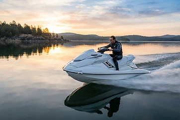 Pearl White Tsunami Elite jet ski by Yamaha