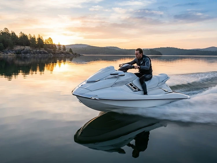 Pearl White Tsunami Elite jet ski by Yamaha