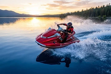 Crimson Red Vortex R-15 jet ski by Kawasaki