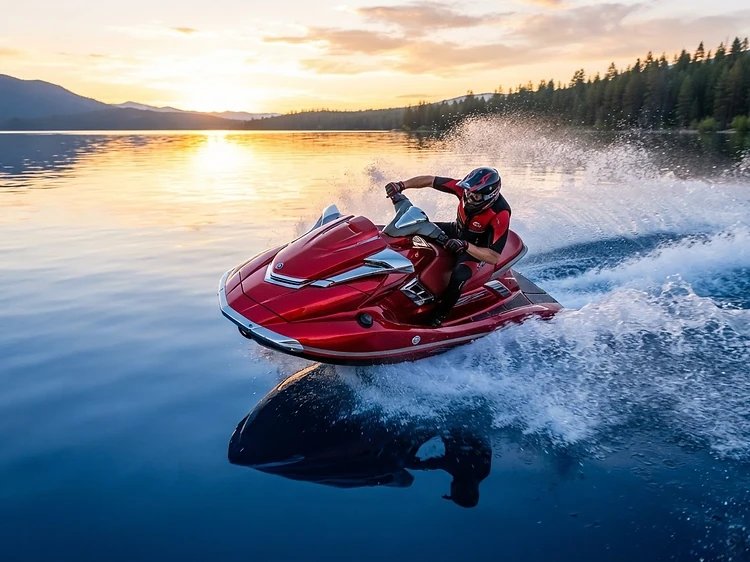 Crimson Red Vortex R-15 jet ski by Kawasaki