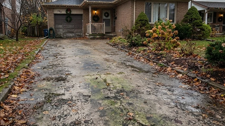Concrete before professional cleaning