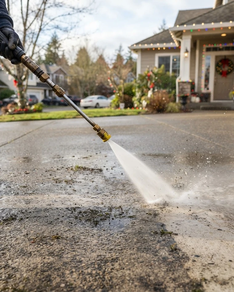 Exterior cleaning work at a Baytown-area property