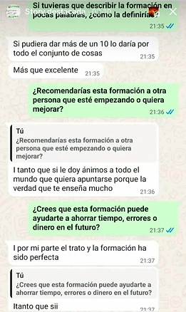 Reseña de alumno: más que excelente, la recomienda a todo el mundo