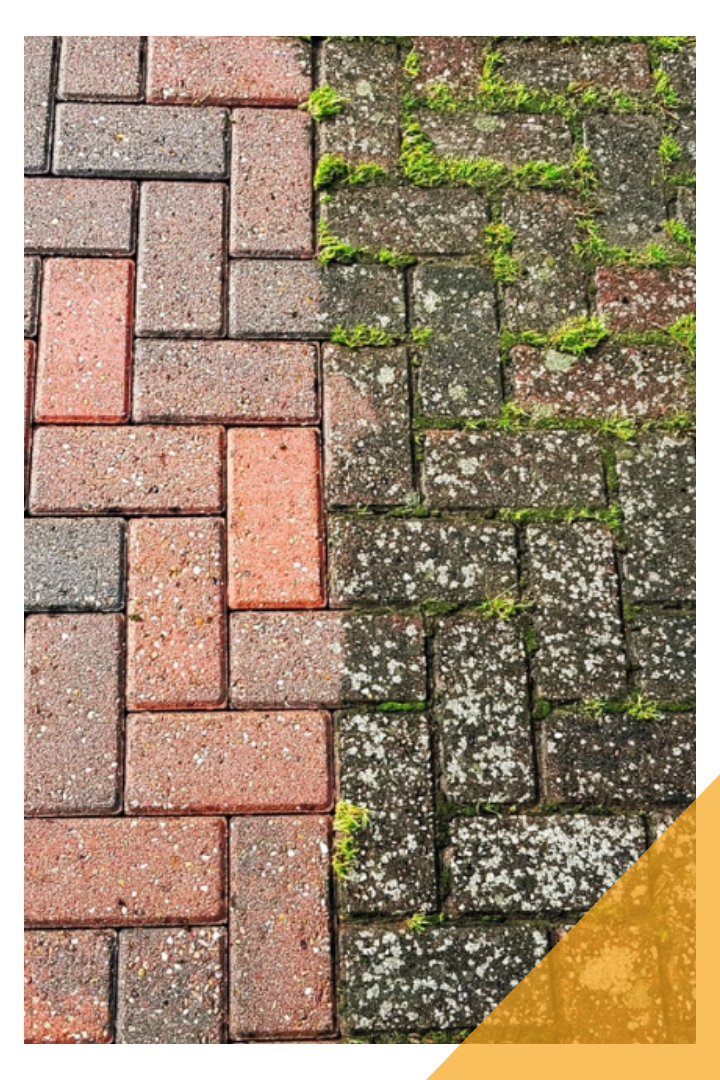 Detail čištěné fasády