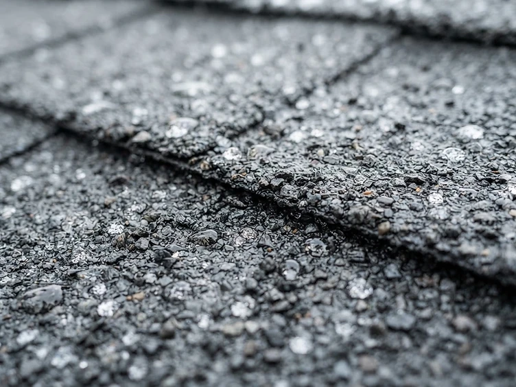 Macro detail of a clean roof shingle after soft wash