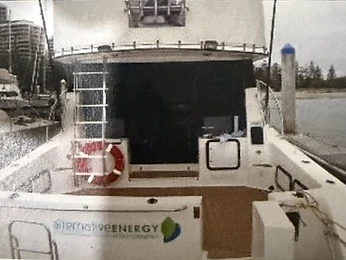 Rear deck of the MGI craft with gas storage cylinders and safety gear