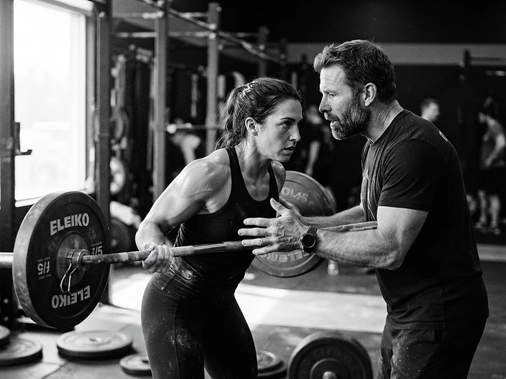 An LTS coach working with an athlete
