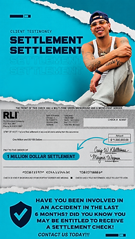 Client Testimony — $1,000,000 settlement check for an accident victim
