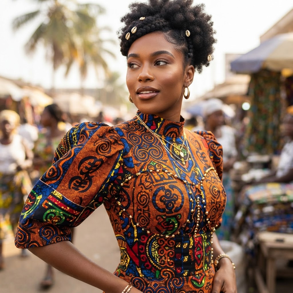 african textile pattern close up