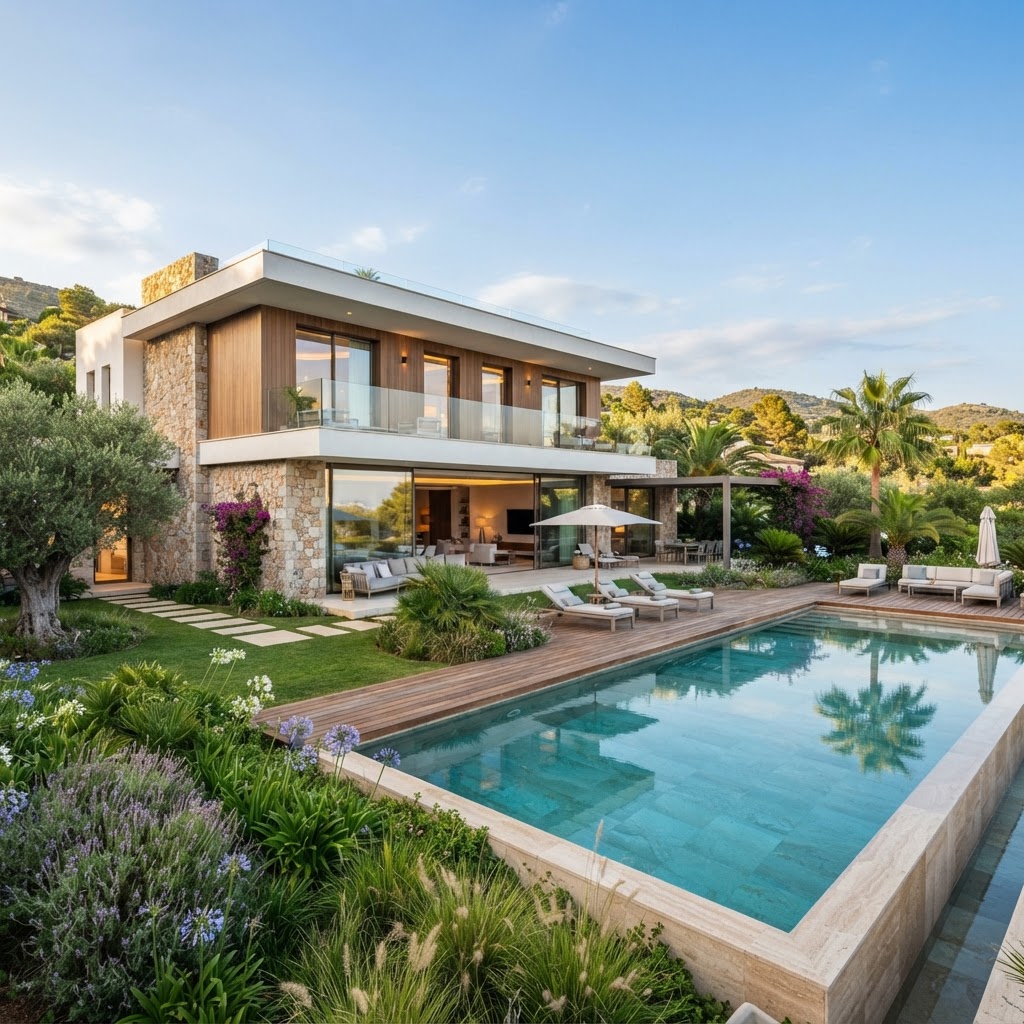 contemporary villa architecture exterior garden