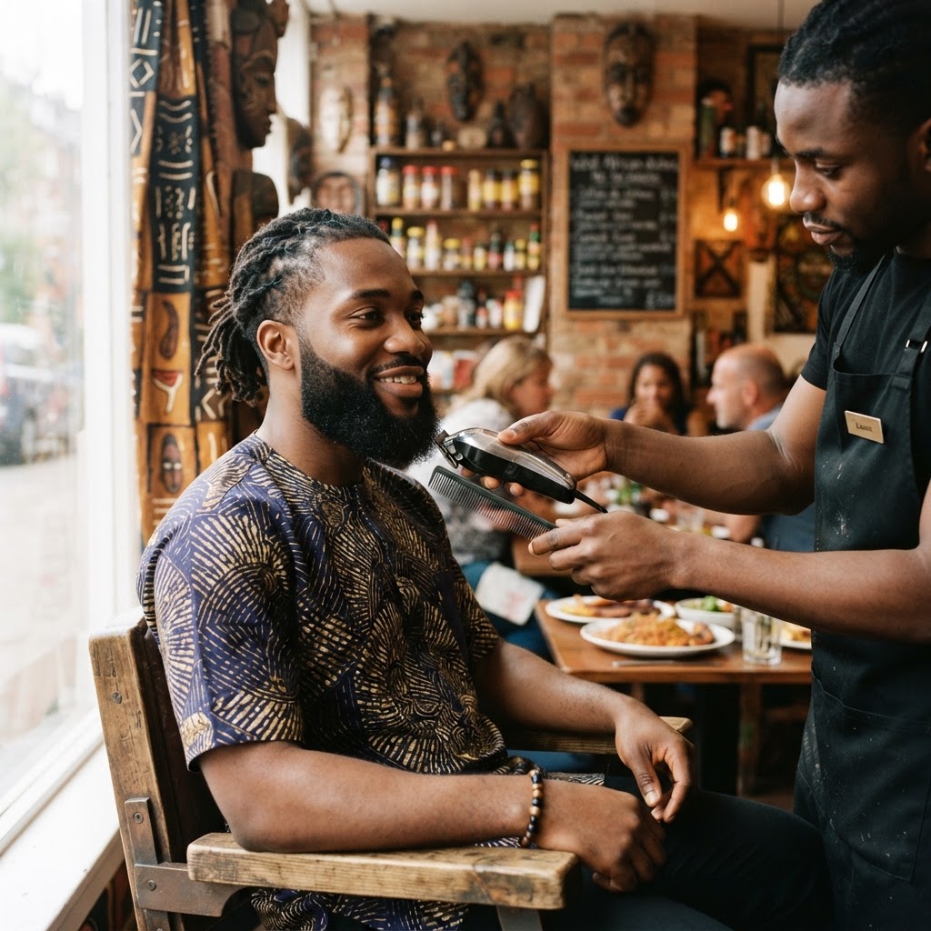 expert beard grooming, black man