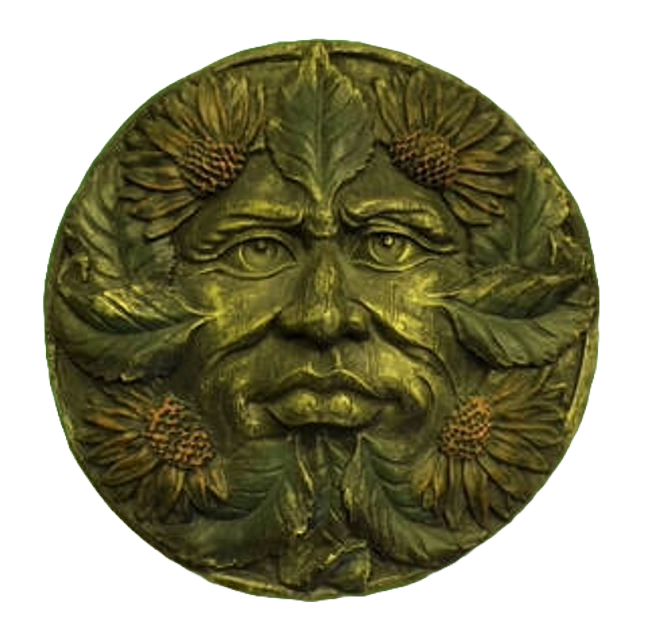 GreenMan Botanical logo — a leaf-covered green man emblem
