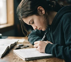 Teenager doing homework