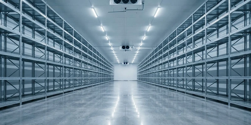 Massive industrial warehouse cold room