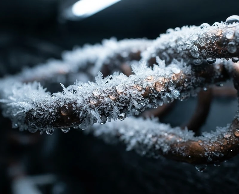 Industrial refrigeration cooling coils with frost