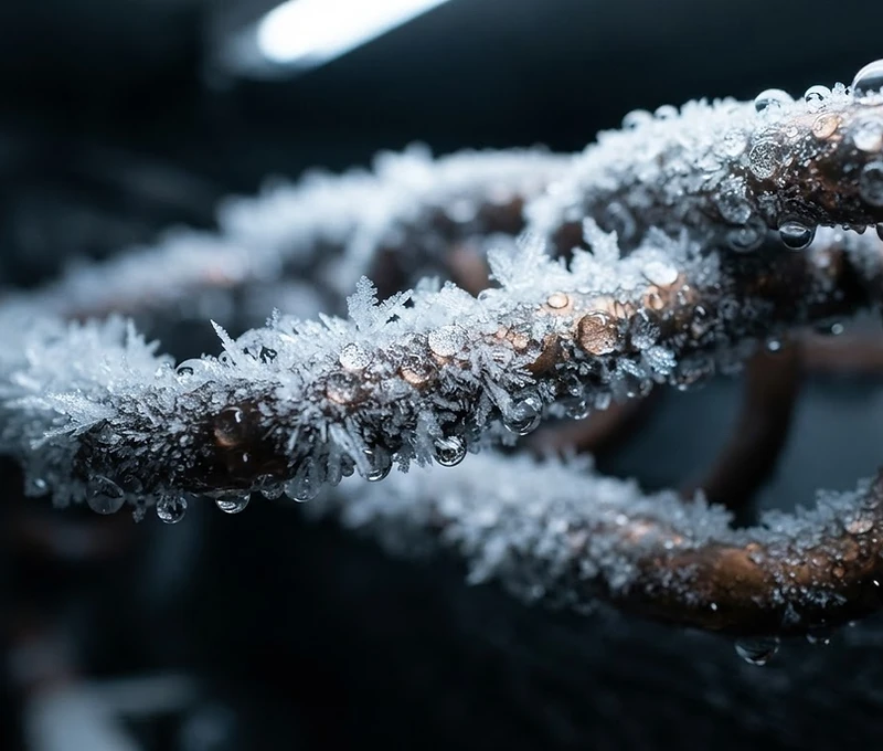 Industrial refrigeration cooling coils with frost