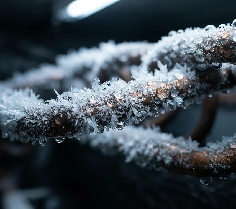Industrial refrigeration cooling coils with frost