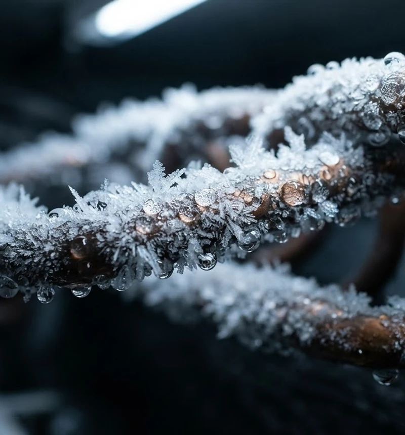 Industrial refrigeration cooling coils with frost