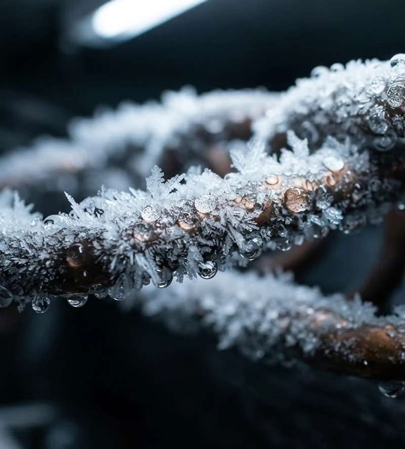 Industrial refrigeration cooling coils with frost