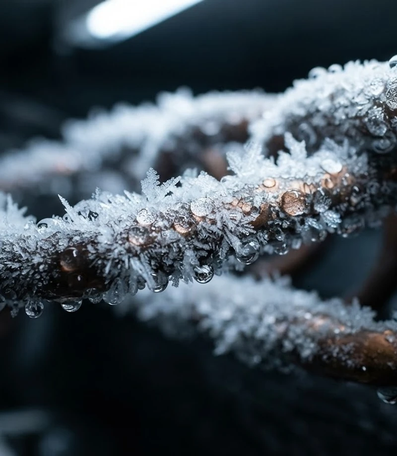 Industrial refrigeration cooling coils with frost