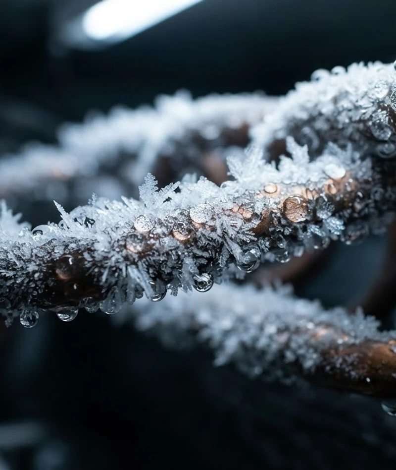 Industrial refrigeration cooling coils with frost