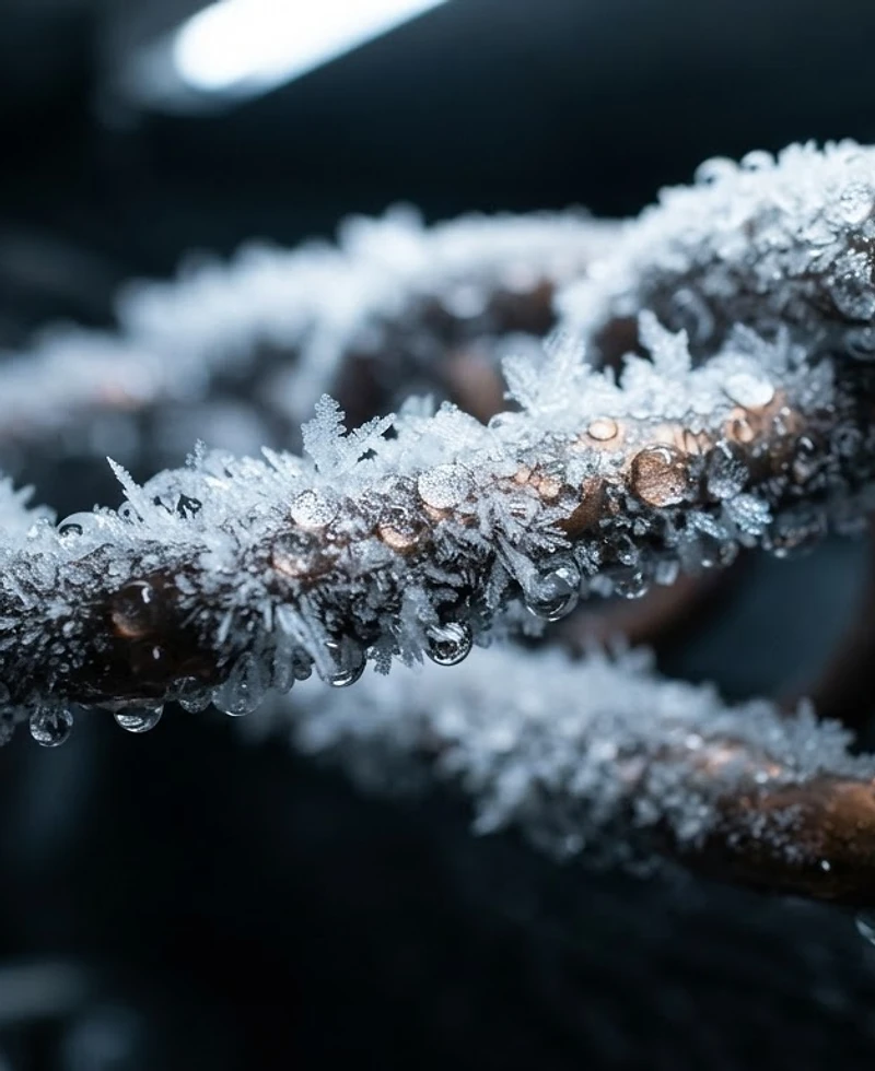Industrial refrigeration cooling coils with frost
