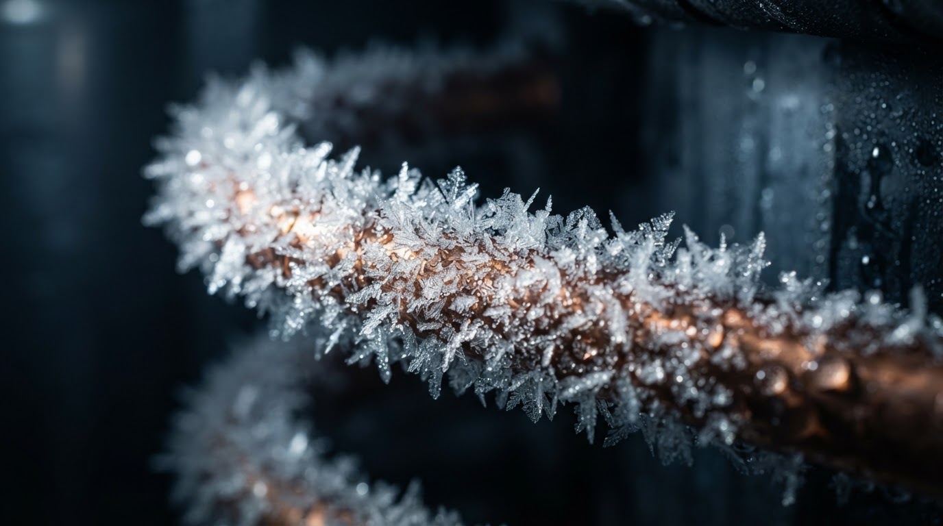 Frosted copper refrigeration coil