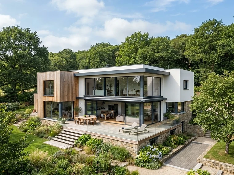 Maison contemporaine construite par LKR HABITAT en Bretagne