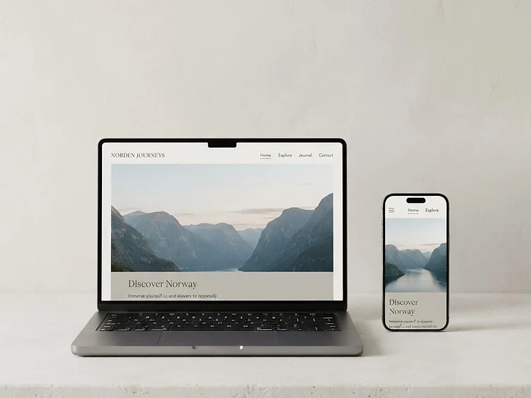 Nordvy-løsninger på laptop og mobil