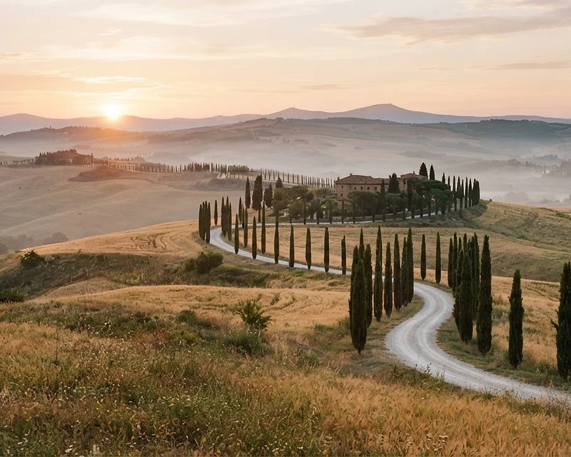 Val d'Orcia all'alba