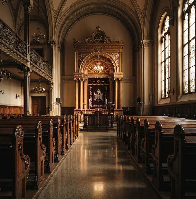 Synagogue interior cared for with respect for community practices