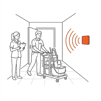 Step 2: Staff & Equipment perform their duties. Data is collected hands-free.