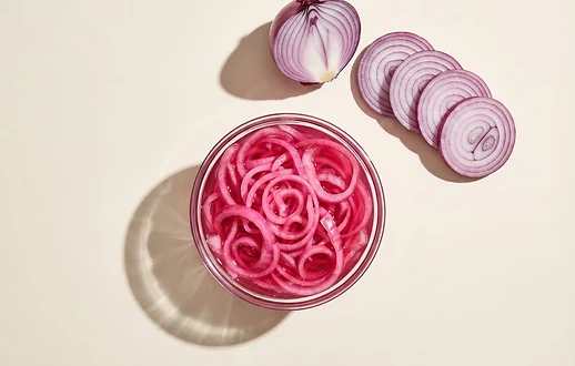 Quick-pickled red onions