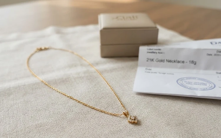 21K Gold Necklace 18g - Mall Certificate - Billed