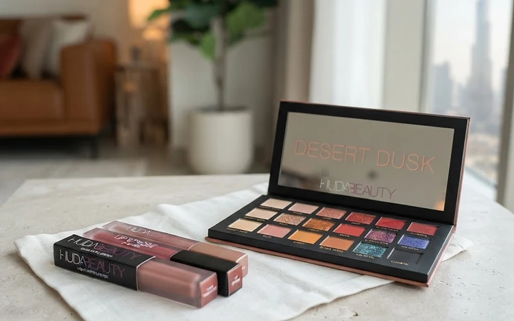 Huda Beauty Desert Dusk Palette + Lip Set
