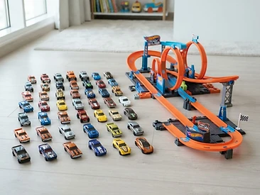 Hot Wheels Bundle - 40 Cars + Track Set
