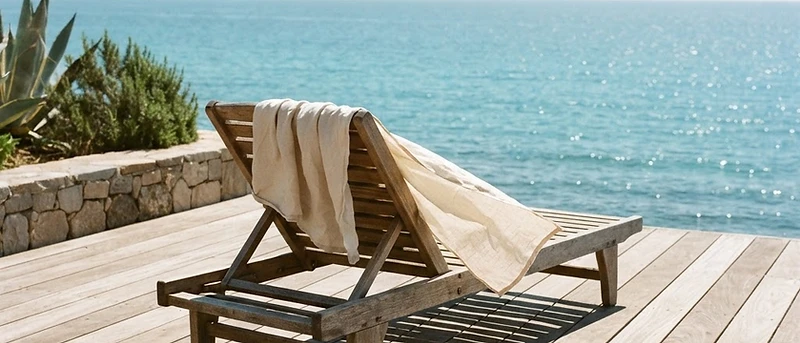 A seaside hotel deck