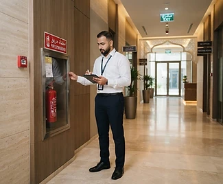 Illustrative professional fire-safety inspection