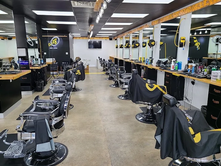 Seven18 Barber Lounge interior in Hollywood, FL