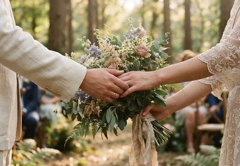 A quiet, personal ceremony among the trees