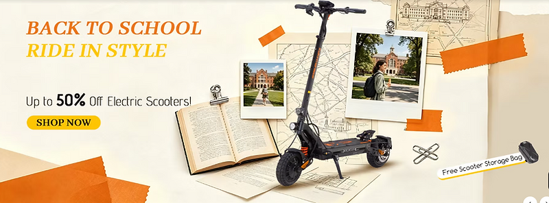Back to school, ride in style — up to 50% off electric scooters, free scooter storage bag